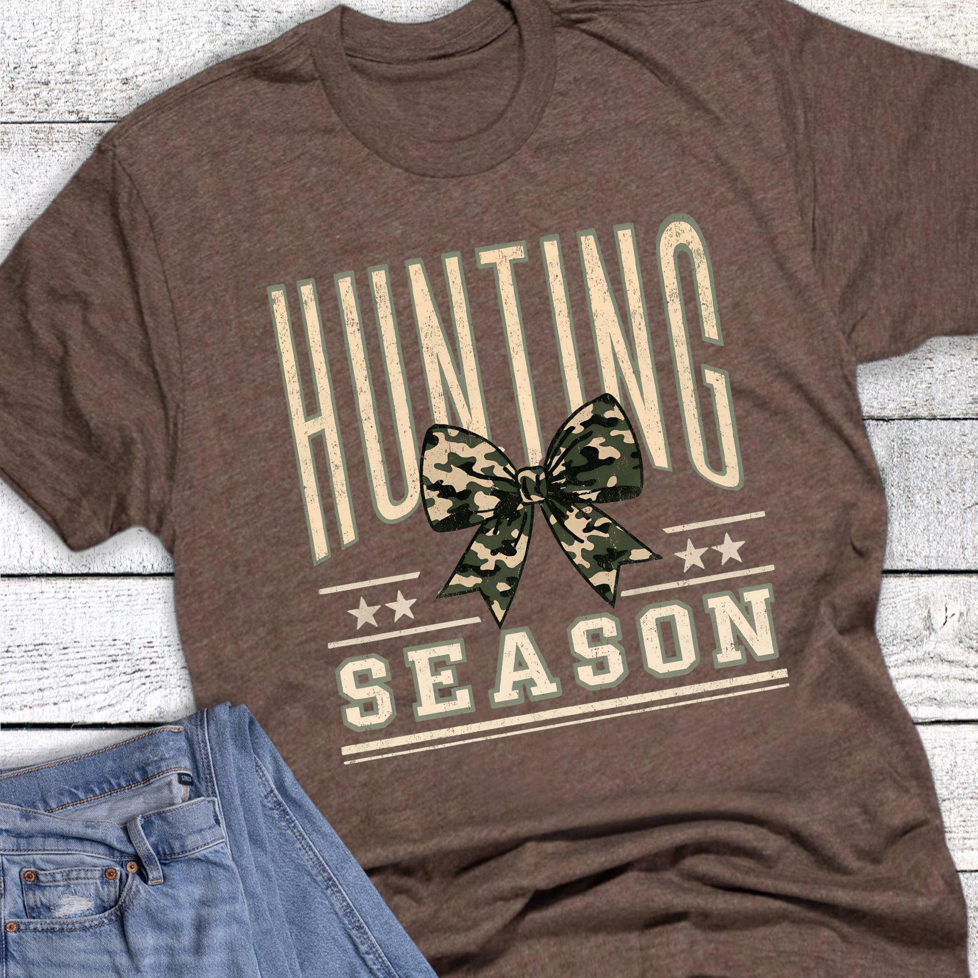 Hunting Season Coquette Camo Bow Graphic Tee