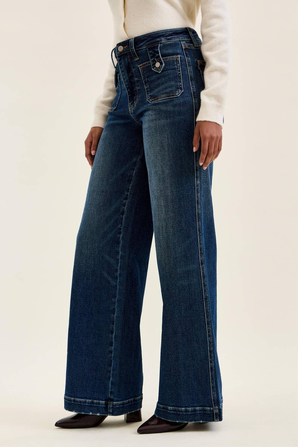 Jeans Hw Lux Retro Wide W Front Tab Closure
