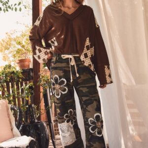 Camouflage Print Drawstring Pants
