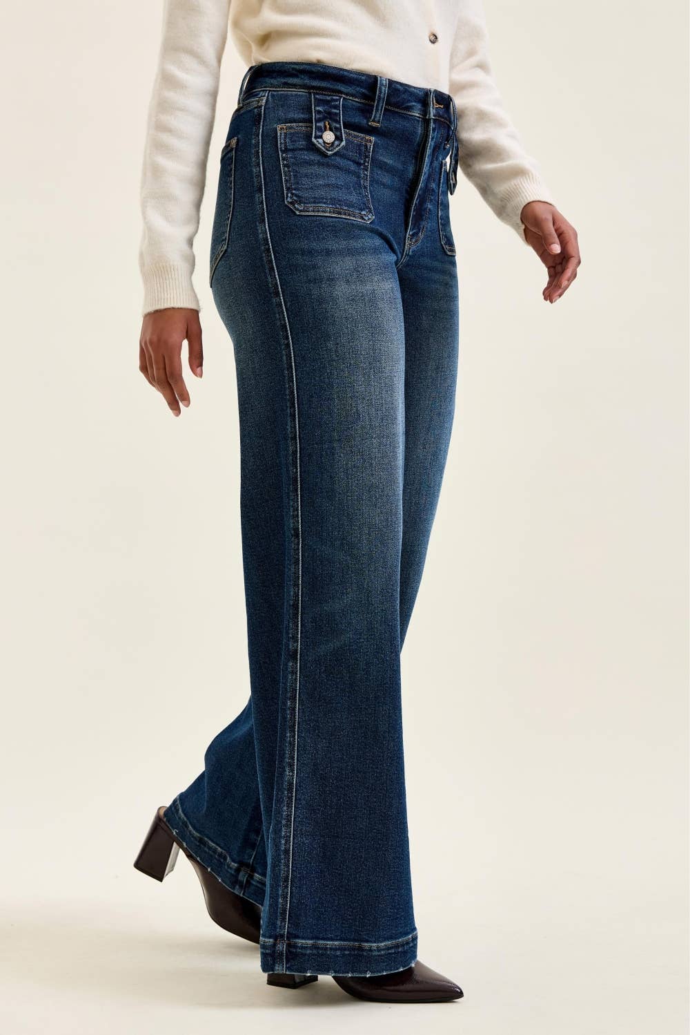 Jeans Hw Lux Retro Wide W Front Tab Closure