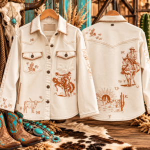 Contrast Stitching Western Detail Light Jacket