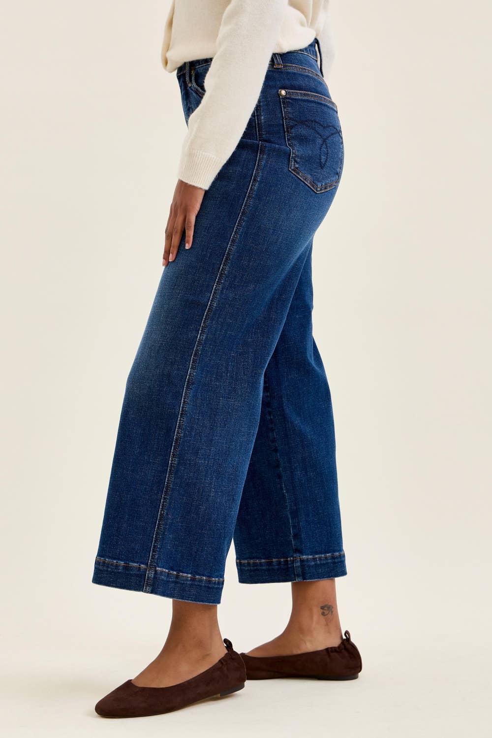 Jeans Hw T C Claudia Ankle Wide Dk Deep