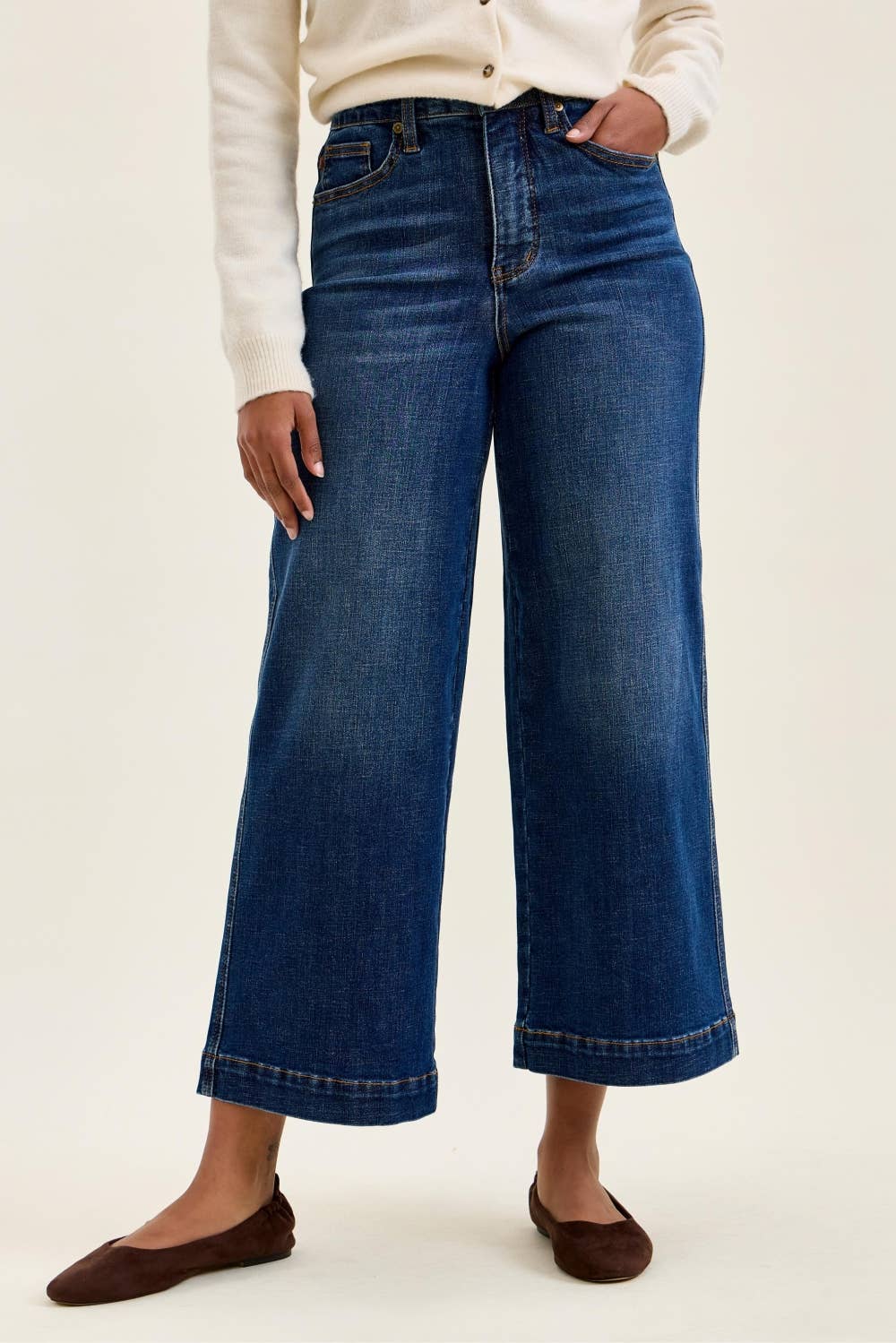 Jeans Hw T C Claudia Ankle Wide Dk Deep