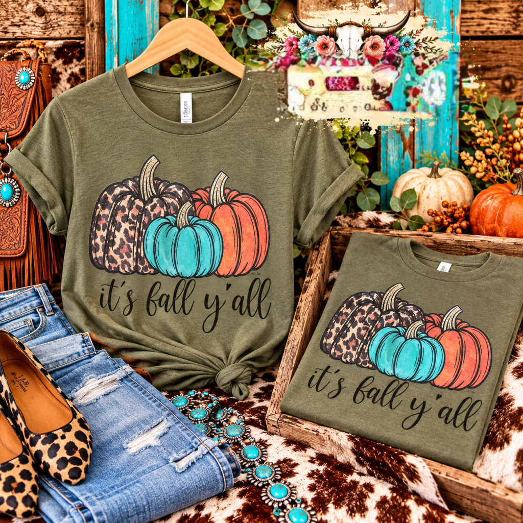 Its Fall Yall Cute Pumkins Graphic Tshirt
